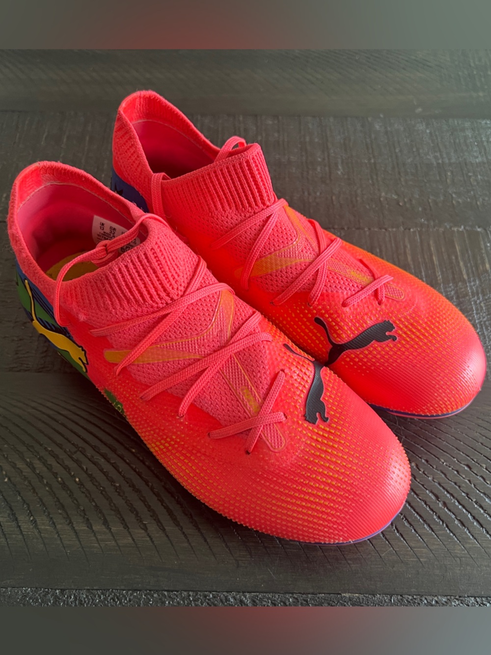 Puma Future Soccer Cleats Kids Size 1 Bright Pink FG Firm Ground Youth Football